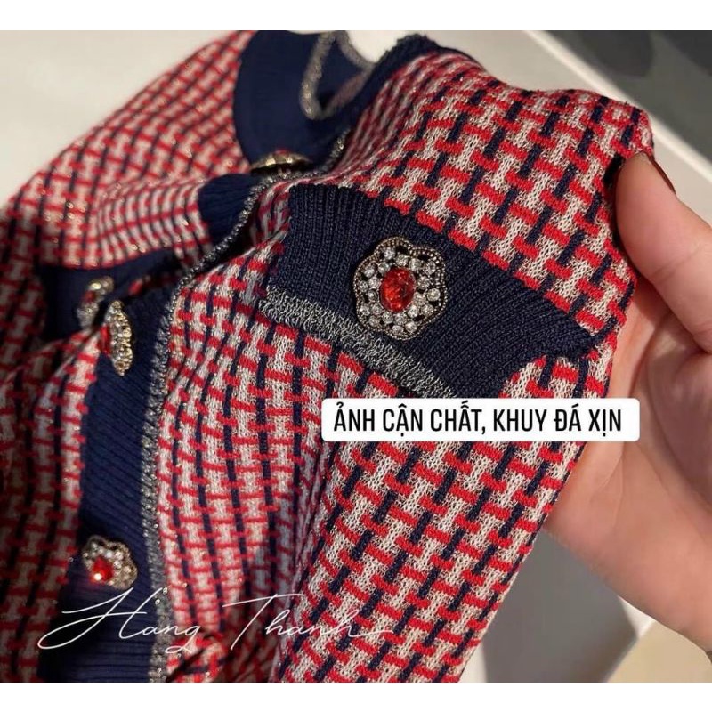 Áo len khuy đá 2 màu