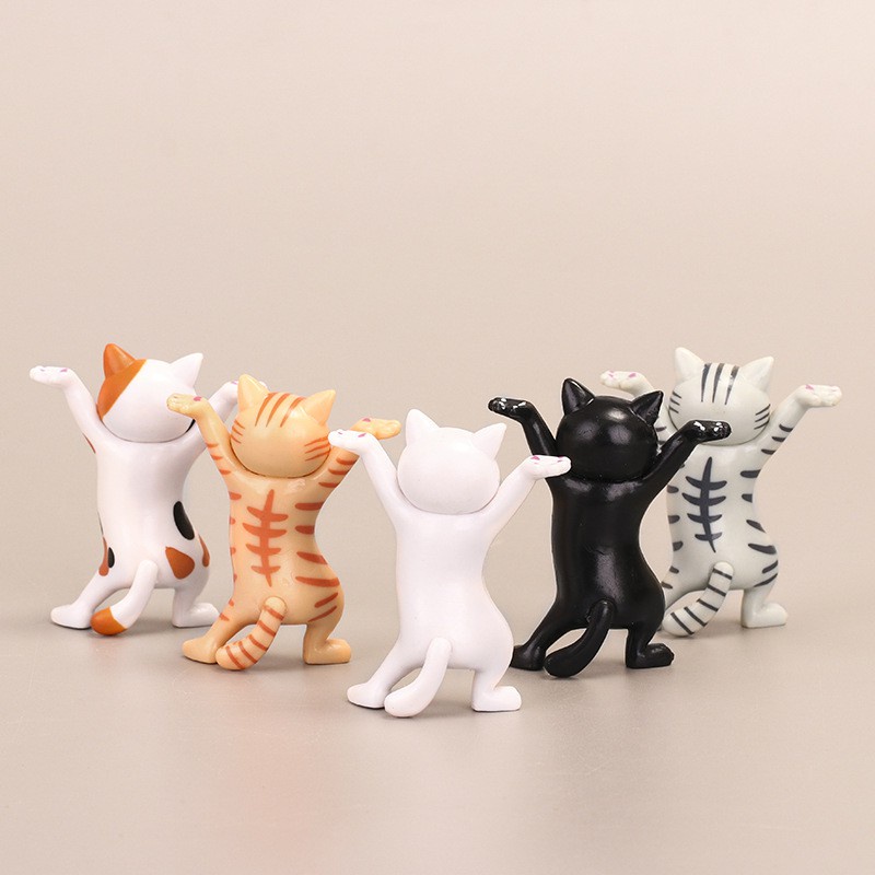 Mô hình mèo nhảy múa để bàn mini, tiểu cảnh, trang trí bàn học, bàn làm việc, tủ sách, có bộ 5 chú