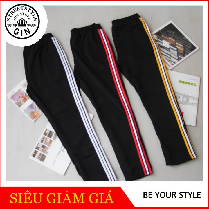 Quần thể thao 3 sọc vàng trắng phong cách unisex ( Gin store )