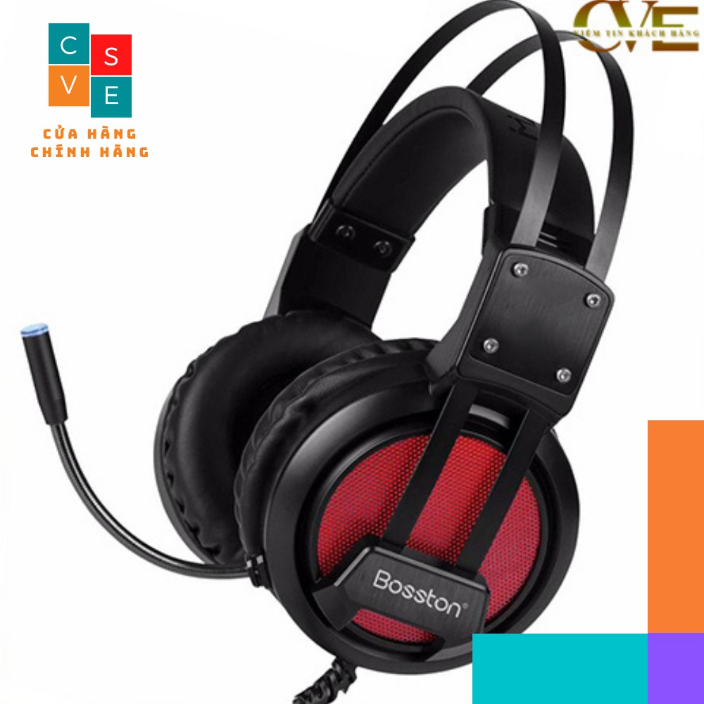 Tai Nghe Headphone Chuyên Game Có Dây BOSSTON HS200 - Tai Phone Chụp Tai Led Chính Hãng