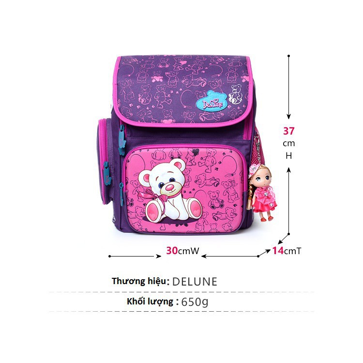 Hàng sẵn - Cặp chống gù, cặp đi học Nga DELUNE cho bé trai và bé gái