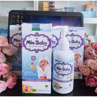 Sữa tăm gội thảo dược min baby - làm sạch và mát da - hết rôm sảy, lở ngứa