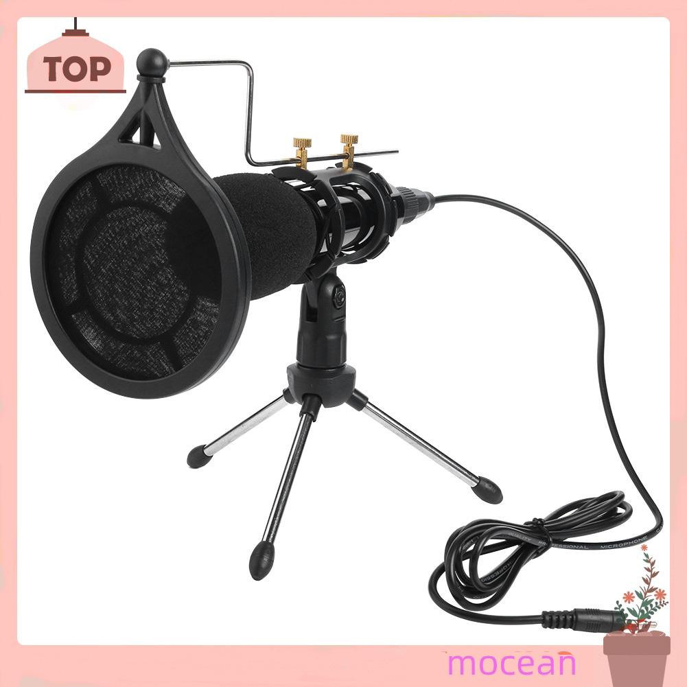 Mocean 3.5mm Condenser Microphone Studio Online Sound Recording Mic Tripod Kit