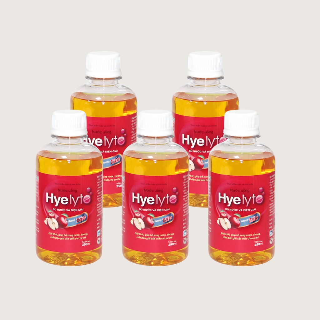 Combo 5 chai nước uống bù nước và điện giải Hyelyte bổ sung nước giải khát cho cơ thể chai 250ml