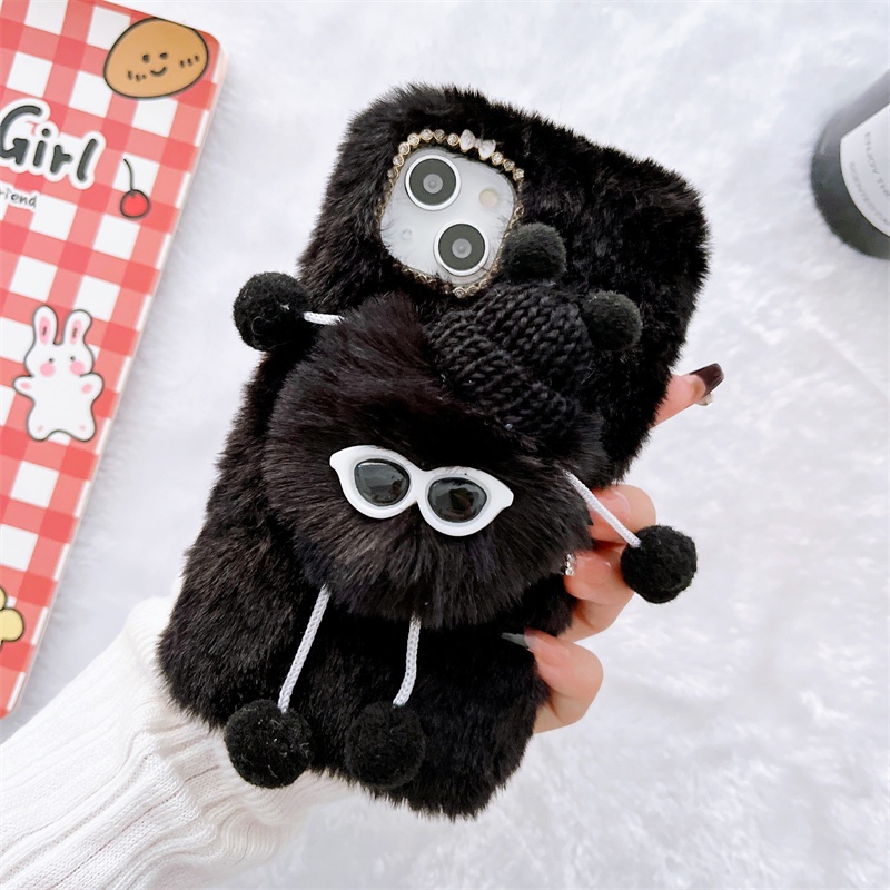 Ốp lưng lông thú sang trọng Fairydust iphone 15 14 13 12 12Pro 12mini 13mini 12promax 11 Pro MAX XR X XS MAX 7 8 Plus Lông thỏ ấm áp Vỏ mềm