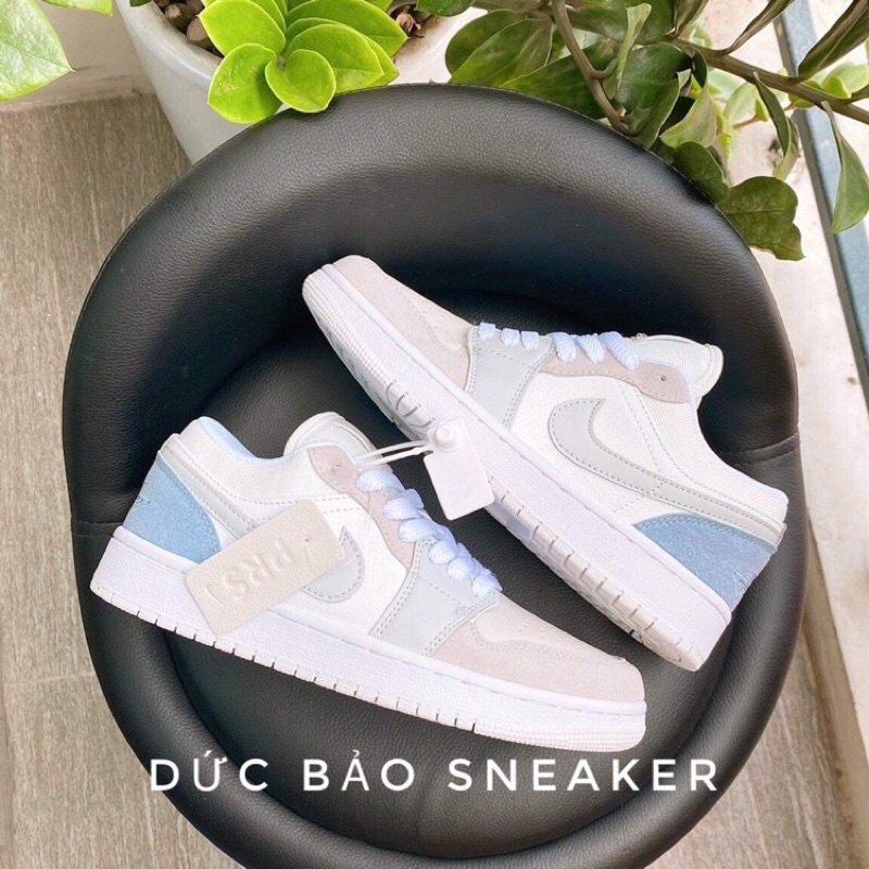 Giày Jordan paris 11  ❤️tặng kèm dây❤️  giày thể thao nam nữ sneaker jd1 cổ thấp xám xanh Full box