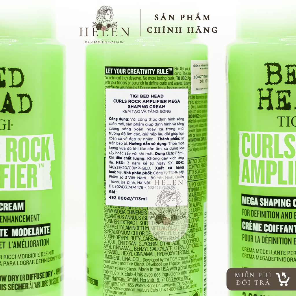 TIGI Kem tạo kiểu và tăng cường sóng xoăn TIGI Bed Head Curls Rock Amplifier 113ml