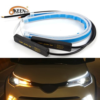 Dây Đèn LED 2X45Cm Ánh Sáng Trắng Vàng Báo Tín Hiệu Rẽ Cho Xe Hơi
