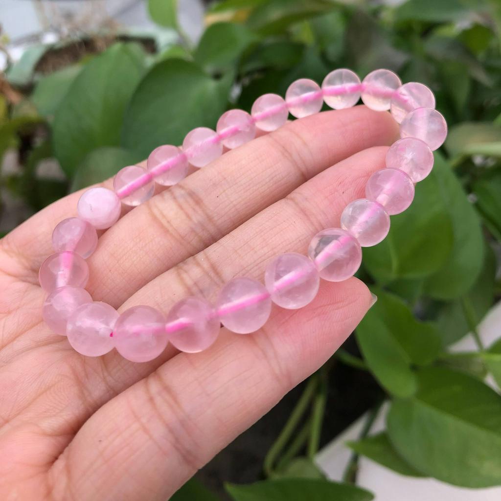 Vòng Tay Chuỗi Hạt Đá Quý Màu Hồng Tự Nhiên