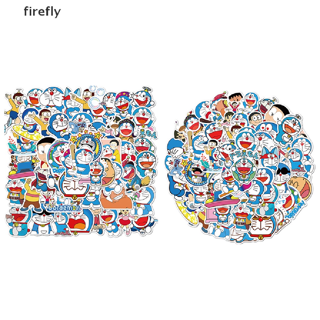 Set 50 miếng dán trang trí laptop/ xe hơi hình doraemon dễ thương