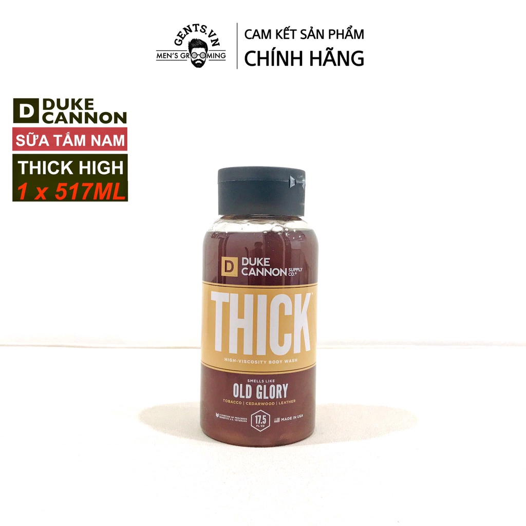 Hộp 4 chai sữa tắm nam Duke Cannon Thick High - Viscosity Body Wash 517ml