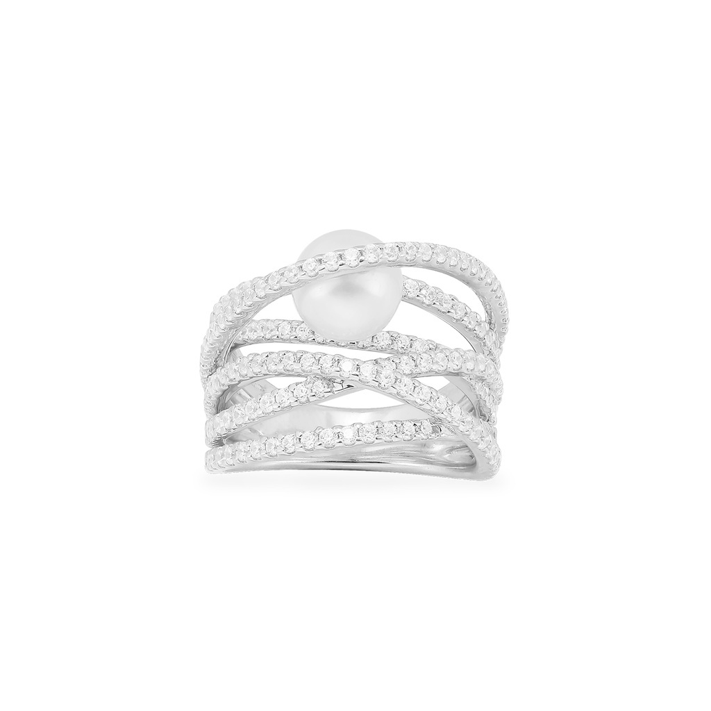 APM Monaco Nhẫn Nhiều Vòng Nội Thất Ngọc Trai Thời Trang retro Nhẫn Nữ Tính Khí Trang Sức