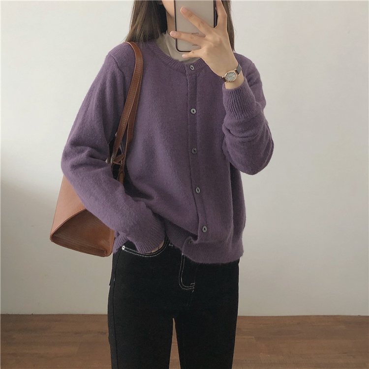 Áo Len Mịn Gài Khuy Hàn Quốc Thu Đông - A103