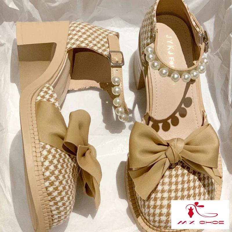Giày Cao Gót Mary Jane Đế Dày Phong Cách Thời Trang Mùa Hè 022 Mới Cho Nữ