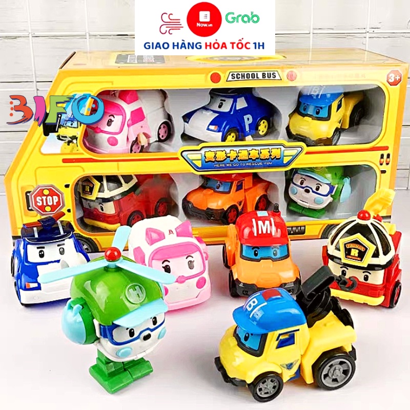 Đồ chơi biến hình biệt đội xe robocar Poli 2 trong 1