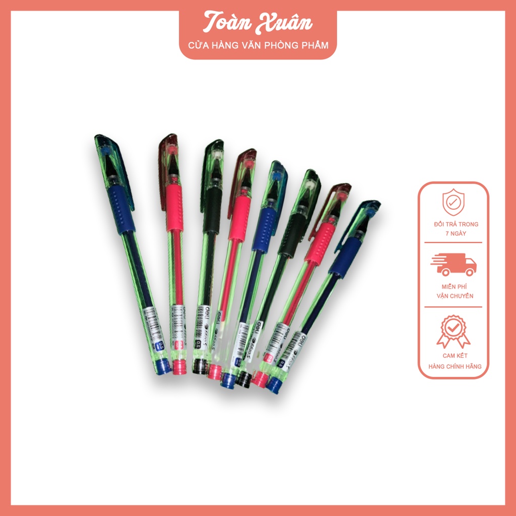 Bút gel DELI 0.5mm 6600S Xanh, Đỏ, Đen.