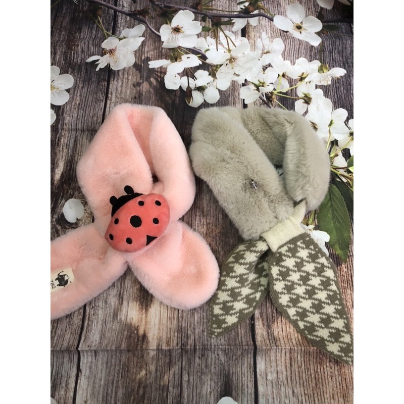 Khăn quàng cổ lông thỏ cực ấm cho bé nhiều hình