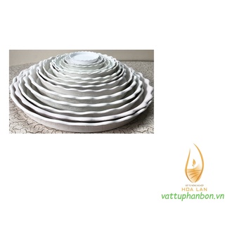 Đĩa lót chậu tròn khía Phi 13cm - #048D#