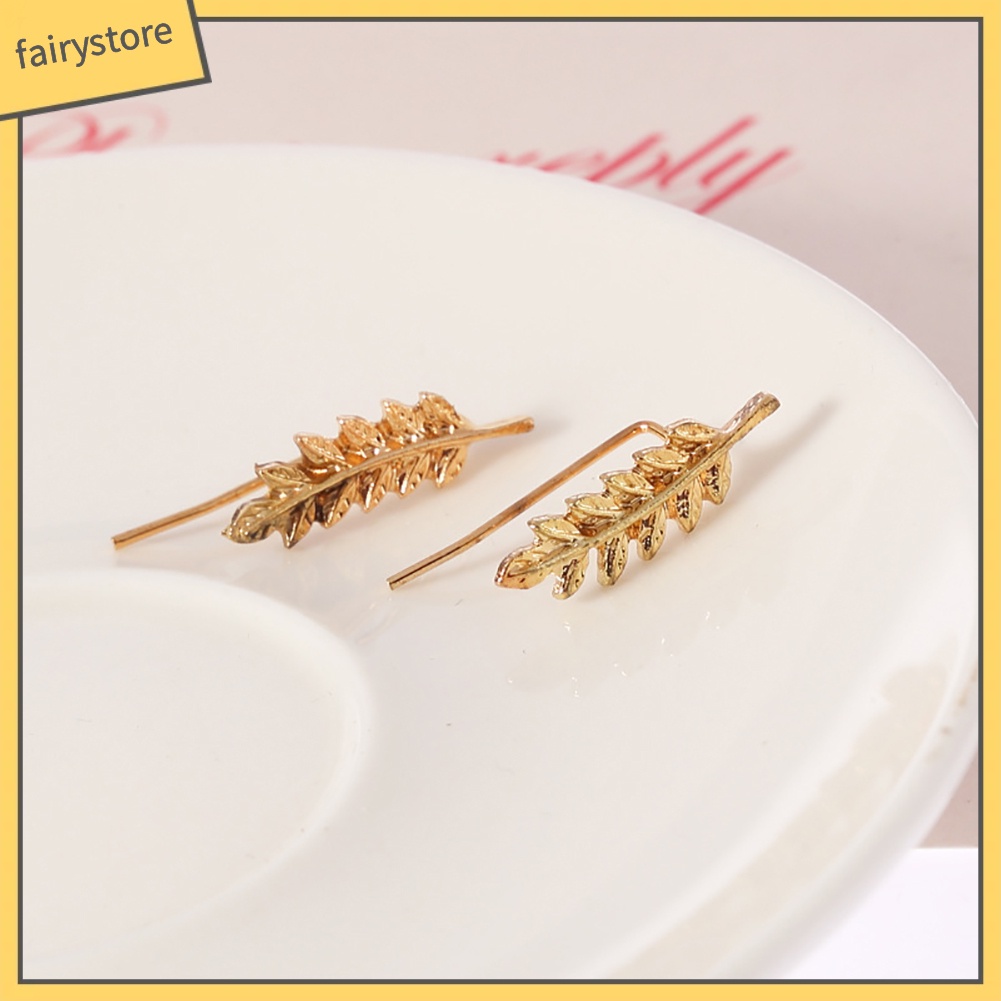 Bông tai hình lá thiết kế thanh lịch cho nữ