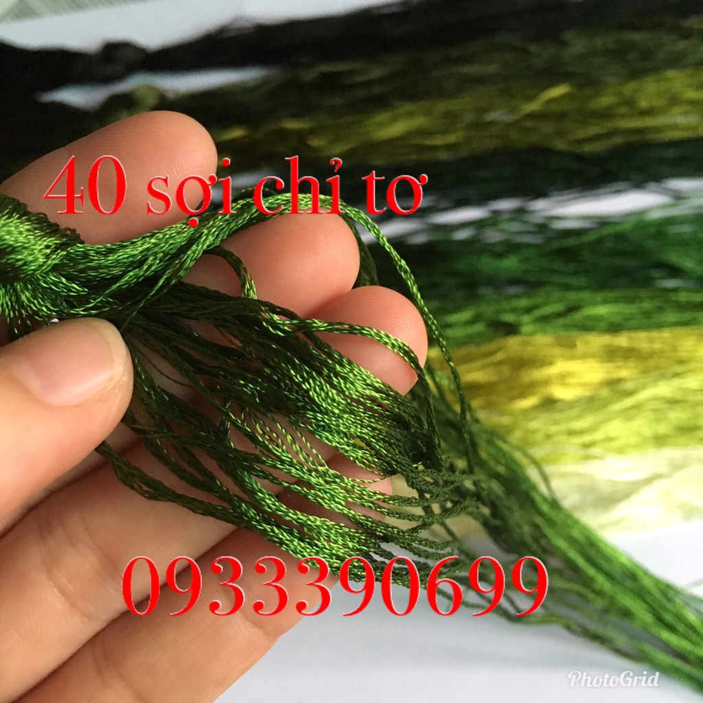 🌺 Chỉ thêu TƠ BÓNG XANH LÁ  thêu tay truyền thống