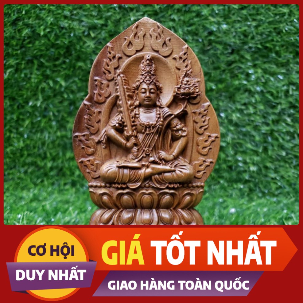 ((XẢ KHO )) Tượng  phật Hư Không Tạng Bồ Tát bằng gỗ bach xanh - Tuổi Sửu tuổi Dần  -TẶNG 1 VÒNG ĐEO TAY