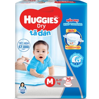 Tã dán huggies dry super jumbo m76