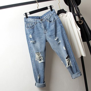 Quần Jeans Nữ Rách Gối Thời Trang 2020 Size Lớn # 1877