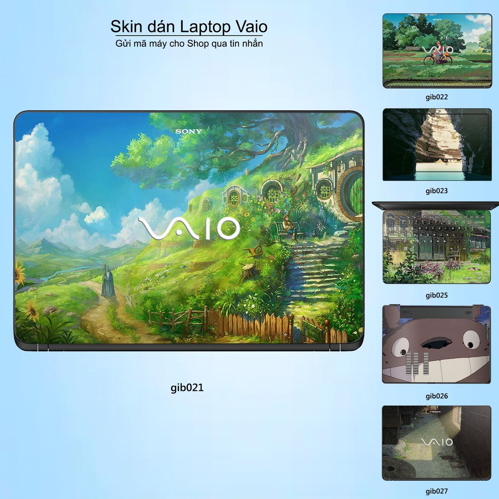 Skin dán Laptop Sony Vaio in hình Ghibli anime (inbox mã máy cho Shop)