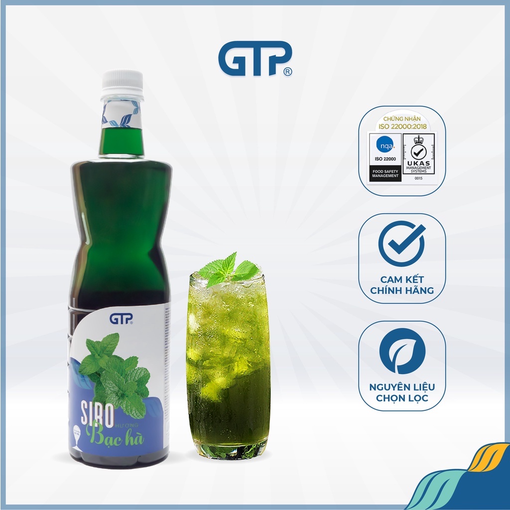 Siro Bạc hà (930ml) GTP - nguyên liệu trà sữa pha chế trà trái cây, sô đa, cocktail