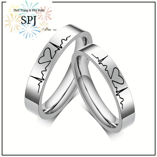 Nhẫn Cặp Đôi Couple Nhịp Tim Trái Tim