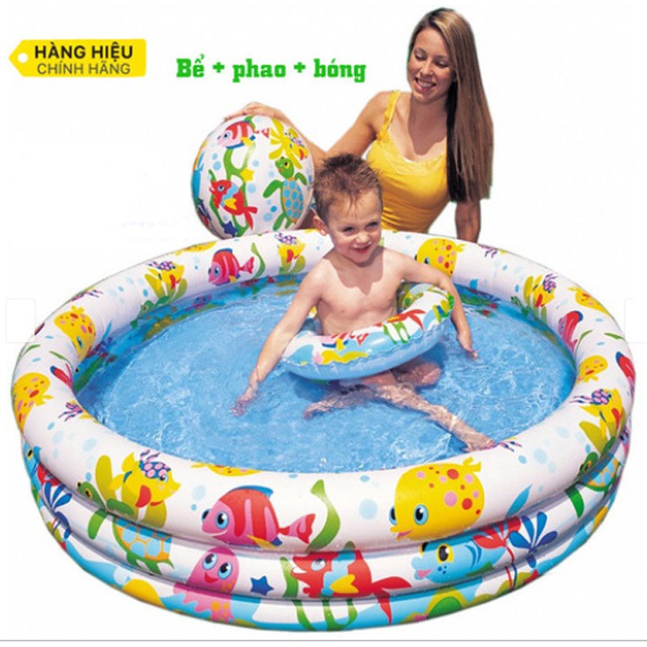 Bể bơi mini hình tròn cho bé dùng làm hồ bơi phao