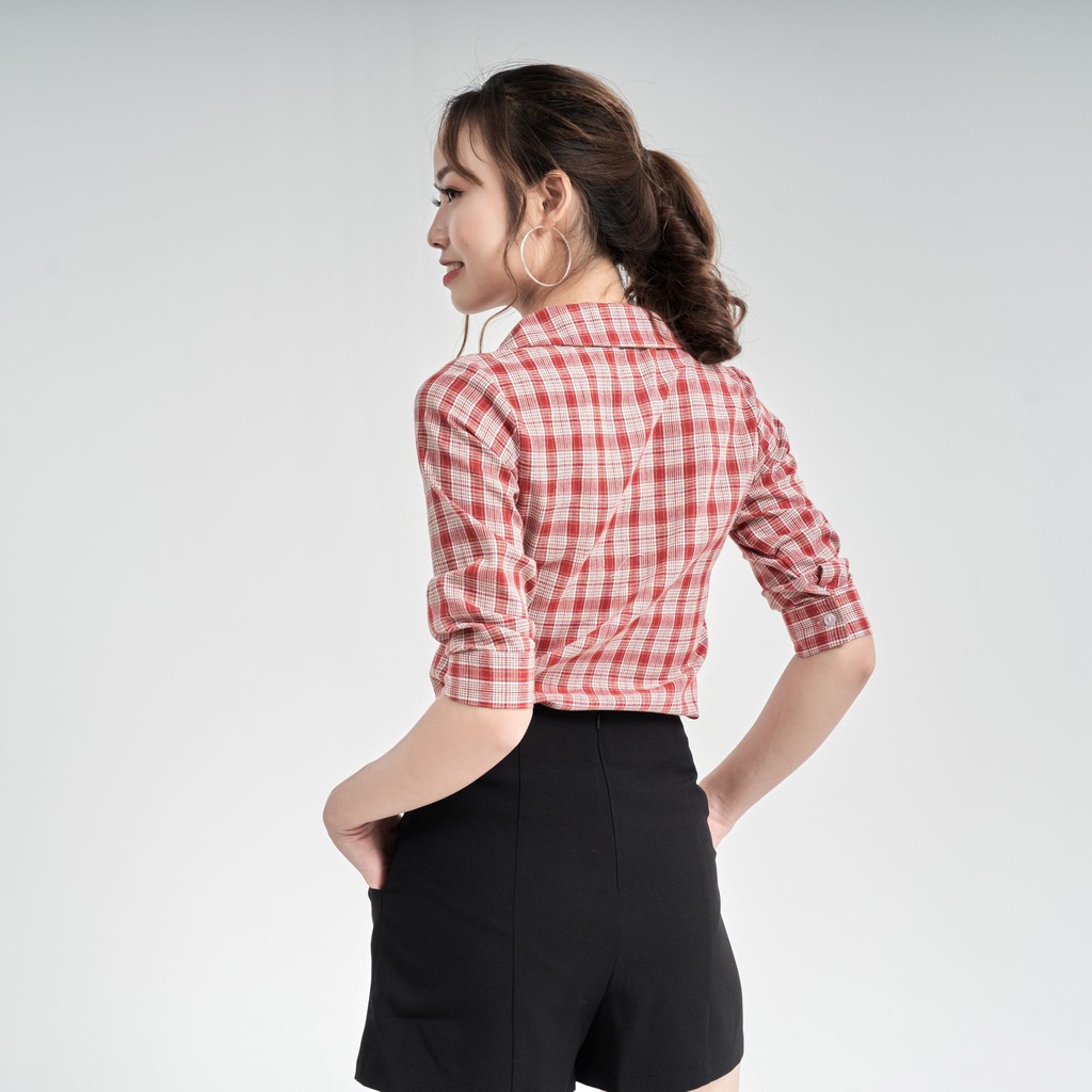 Áo Nữ Công Sở, Áo Sơ Mi Nữ Tay Dài Caro, Áo Sơ Mi Nữ Chất Thô Cotton Mềm Áo Kiểu Nữ đẹp 💖 SMK12