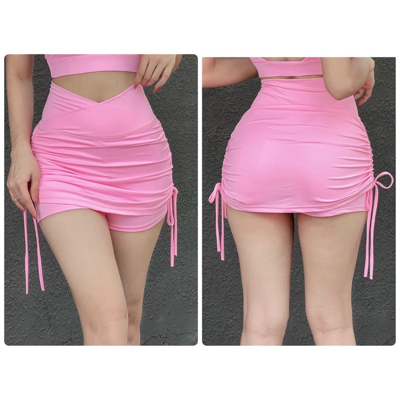 Chân Váy Rút Dây Thể Thao Nữ 2 Lớp Đi Tập Cực Xinh