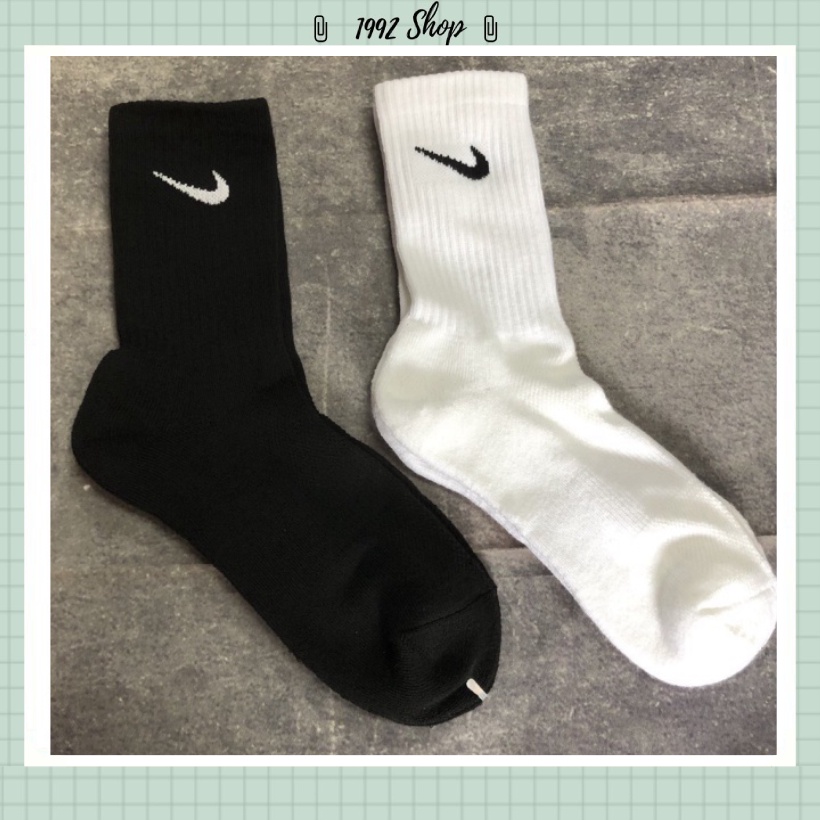 Tất Nike cao cổ nam nữ dáng thể thao hàn quốc cao cấp vớ das champion dài chất liệu thoáng khí không xù lông