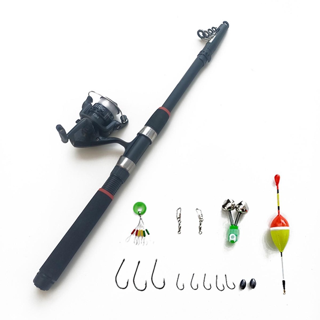 Bộ Cần câu cá 2m7 đa năng dành cho người mới tập câu + tặng kèm 6 phụ kiện (Kim Thủy)ngoại tập