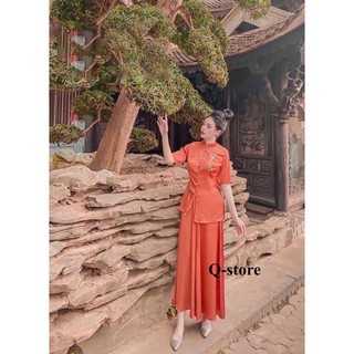 ĐỒ LAM ĐI CHÙA # CỔ TÀU LỤA THÊU CÁ NGỌC