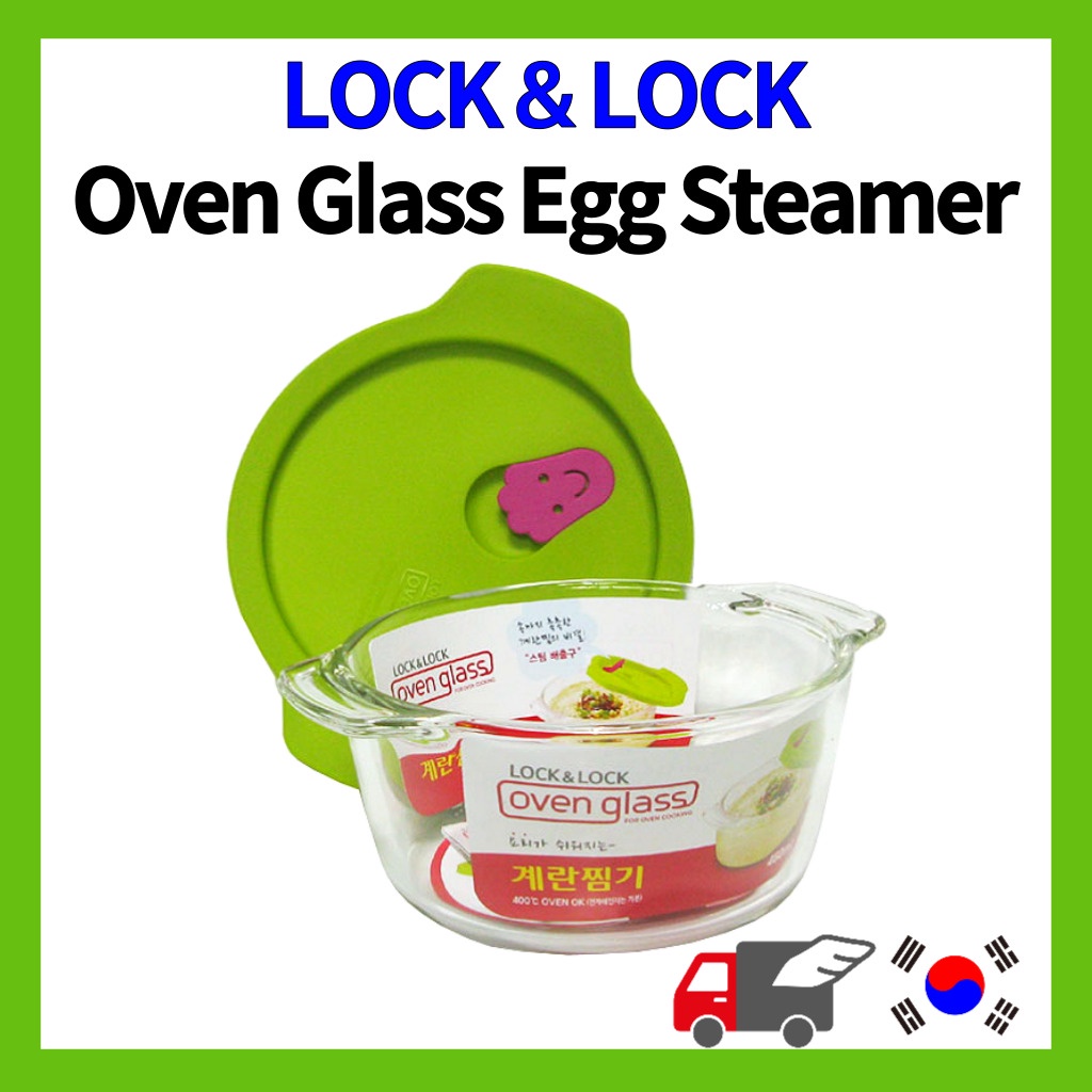 LOCK & LOCK Bộ Nồi Hấp Thủy Tinh + Ổ Khóa 460ml Cho Lò Vi Sóng