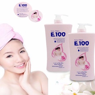 sữa tắm trắng da E100 tinh chất hoa hồng (800ml)