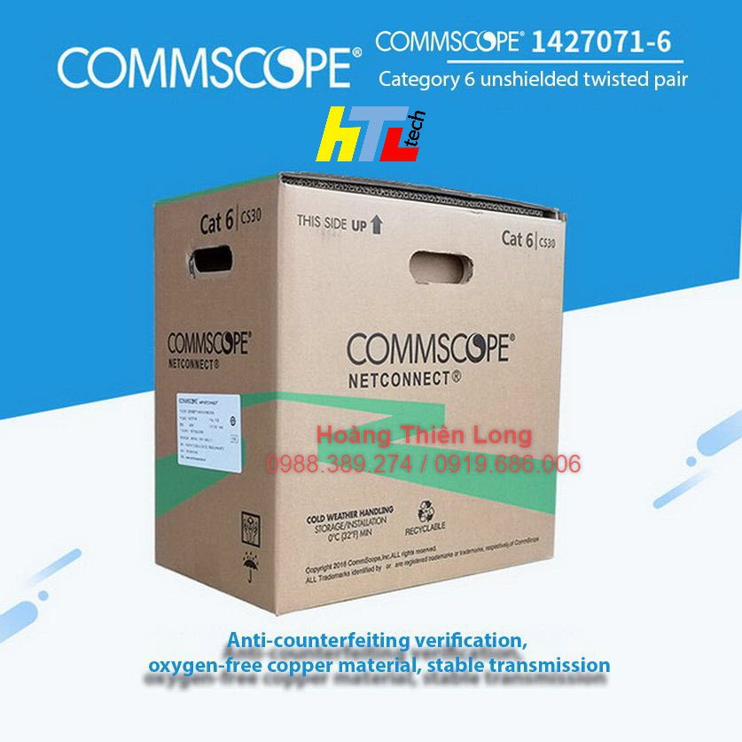 [CHÍNH HÃNG] Dây cáp mạng AMP Commscope Cat 6 UTP Blue (có bán lẻ) - HTL Shop