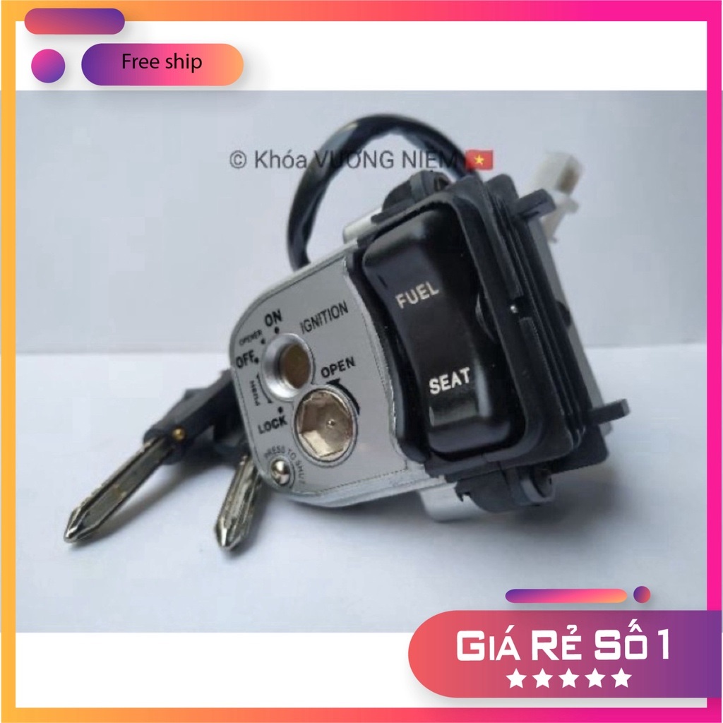 (KHOÁ VƯƠNG NIỆM) Bộ Ổ Khoá Xe Airblade Đời 2007 ĐẾN 2012 Chìa 8 Cạnh Chống Trộm Chính Hãng