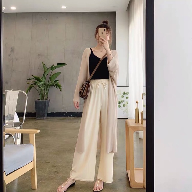 Áo khoác len hoạ tiết ( ngô ha thu)