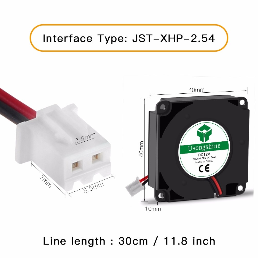 Quạt Tản Nhiệt Tuabin 5v 12v 24v 40mm X 10mm 4010 Dc Cho Máy In 3d Creality Cr-10 Ender 3 Kit