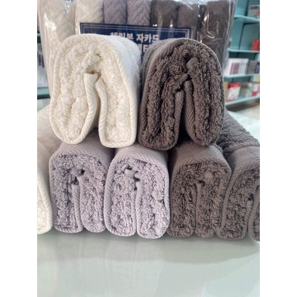 Combo set 7 khăn tắm gội xuất Hàn chất liệu cotton cao cấp 36.76cm