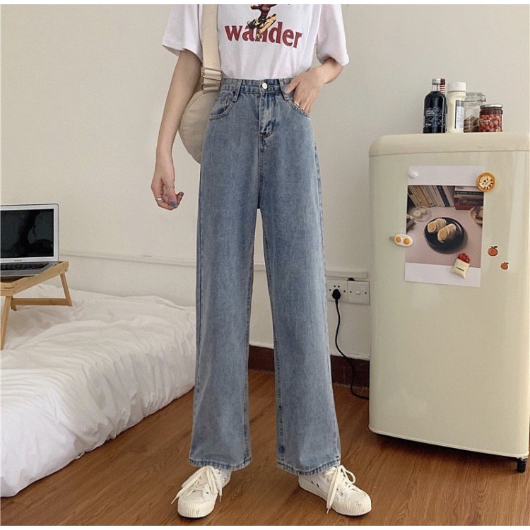 [ NY26 ] QUẦN JEAN ỐNG RỘNG NỮ LƯNG CAO MÀU XANH NHẠT LAI CUỐN CAO CẤP HADI ĐỈNH CAO XỊN SÒ, GHIỀN NGAY TỨC KHẮC