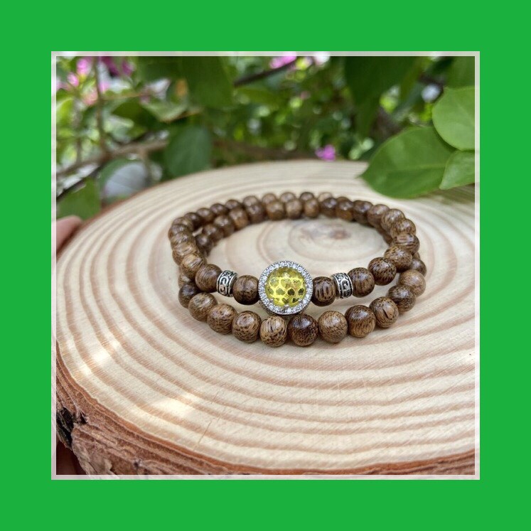 Vòng Tay Trầm Hương Mix Charm Đá Phong Thủy - Vòng Tốc Vườn Thơm Dịu Nhẹ VTTH84