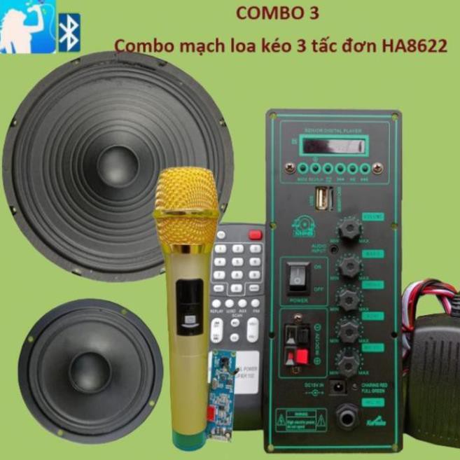 Mạch loa kéo  HA8622 Loa kéo 3 tấc Bluetooth Karaoke