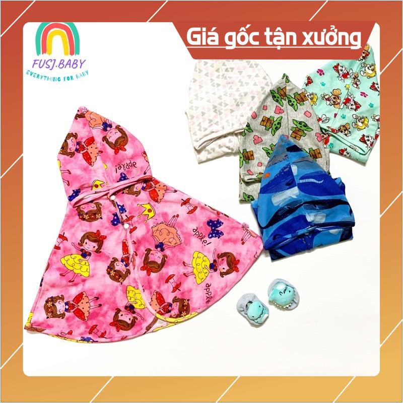 Áo Chống Nắng Cho Bé, Áo Choàng Cánh Dơi Họa Tiết Đáng Yêu Fusi Chất Liệu Cotton - Sunkids
