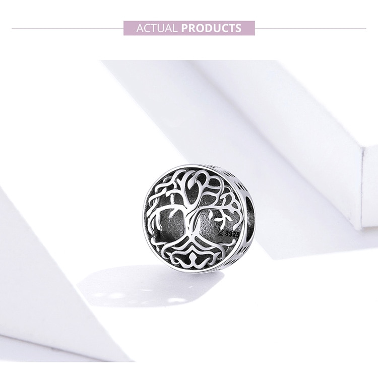 Hạt Phụ Kiện Bamoer SCC1457 Bằng Bạc 925 Mặt Hình Cây Sự Sống Phong Cách Cổ Điển Thời Trang