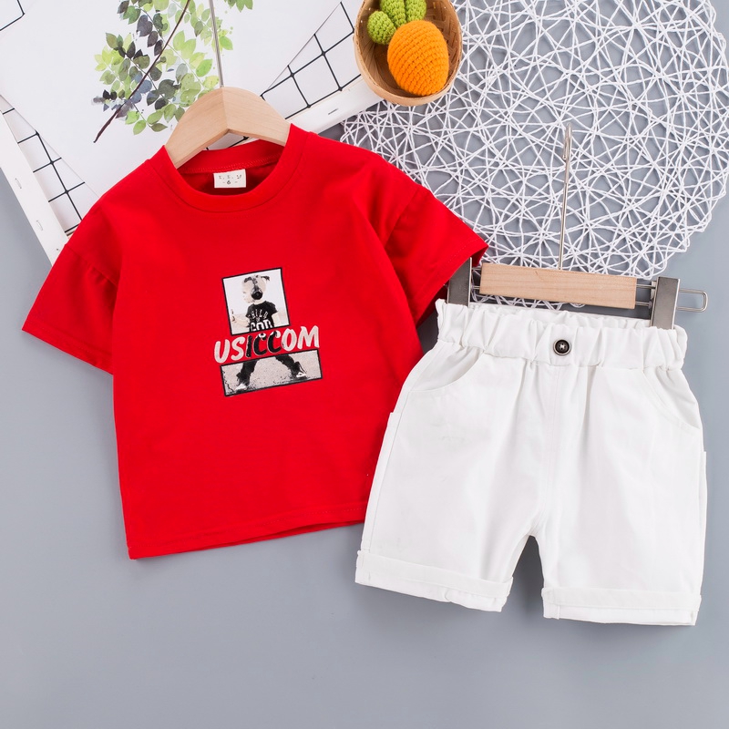 Set trang phục áo thun tay ngắn và quần short thời trang cho bé trai 6 tháng - 4 tuổi