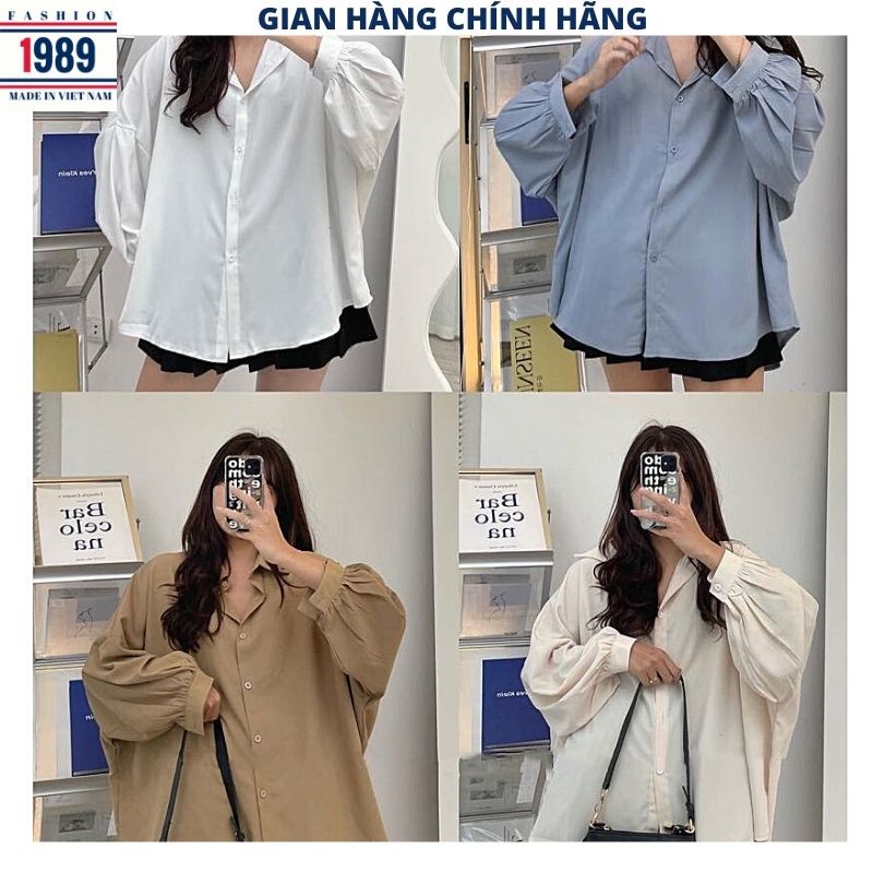 Áo sơ mi hàn quốc cực xinh tay bồng dáng rộng siêu kute dễ thương -PHƯƠNG VŨ 1989 | BigBuy360 - bigbuy360.vn